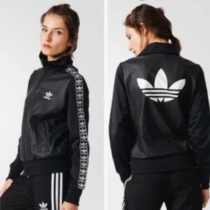 NEW Adidas Berlin Firebird faux leather & polyester track jacket